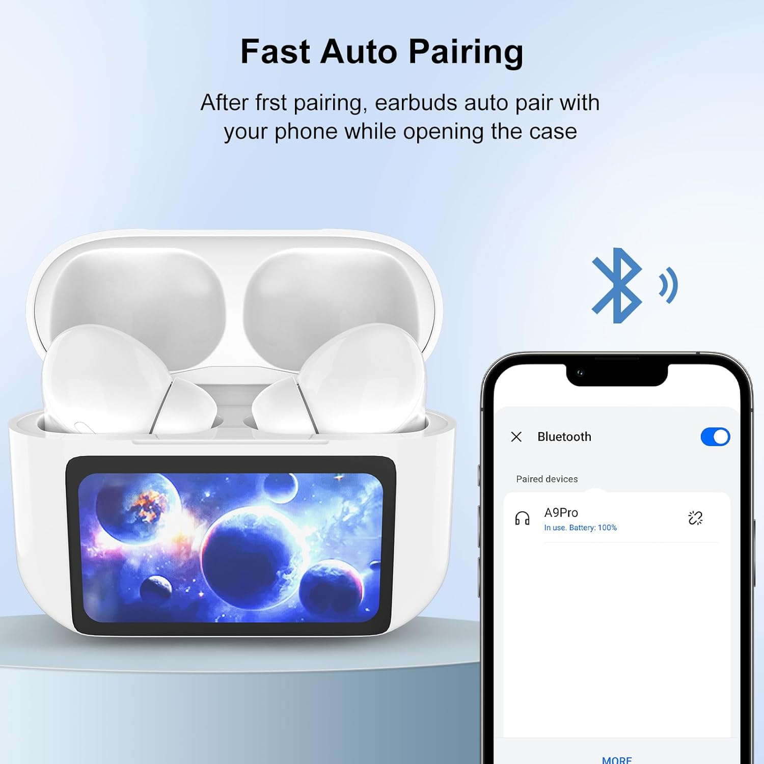 Wireless Earbuds, 5.4 Bluetooth Headphones With Touch Screen Ear Buds