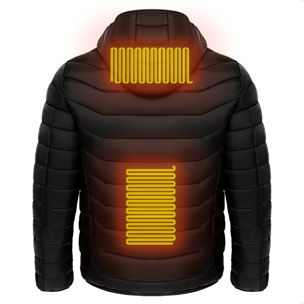 Puffer Jacket Heating Coat Insulated Hood Windbreaker 9Heat Zones