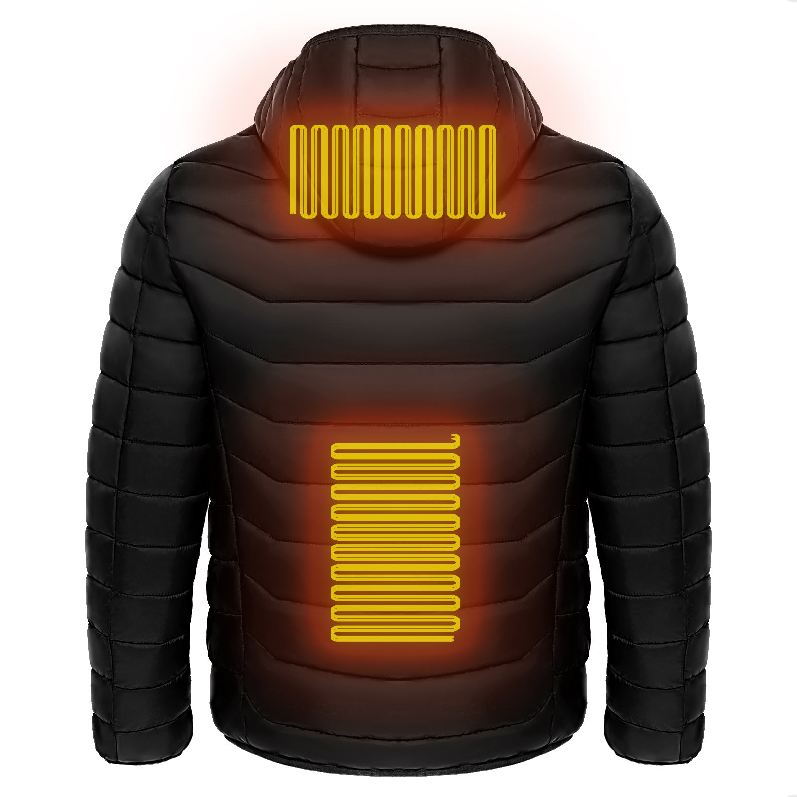 Puffer Jacket Heating Coat Insulated Hood Windbreaker 9Heat Zones