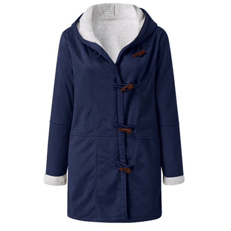 Sherpa Lined Jacket Women Duffle Toggle Coat