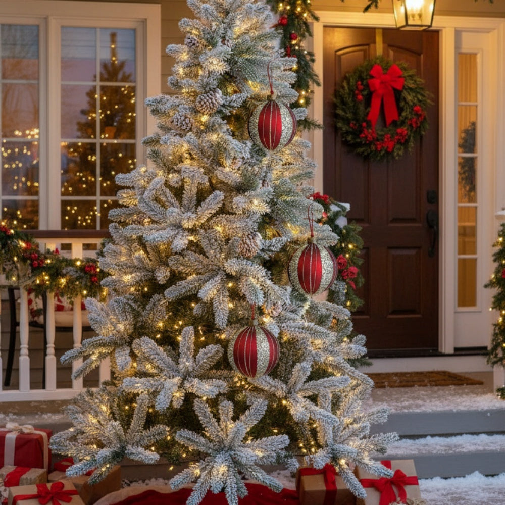 4PCS Set Christmas Glass Ball Ornaments Tree Hanging