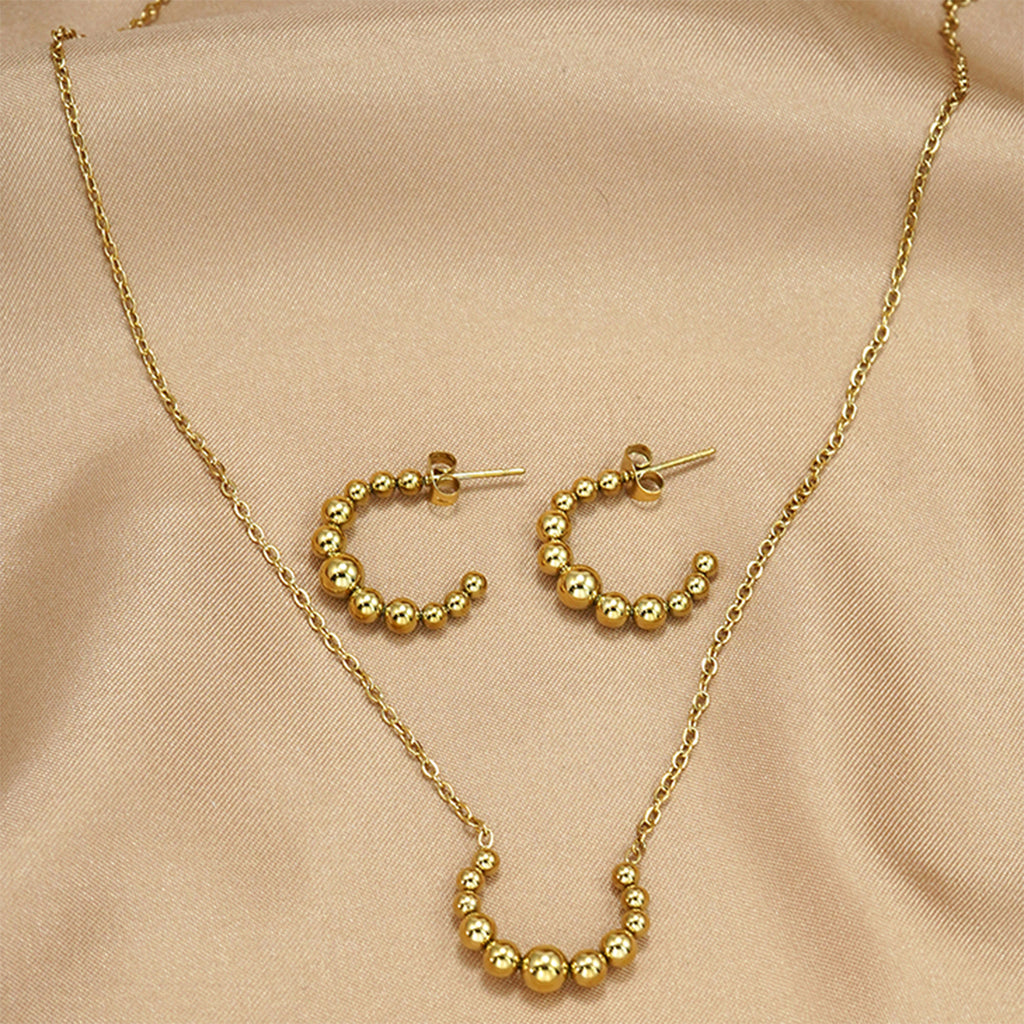 Crescent Pendant Necklace & Earrings  Jewelry Set