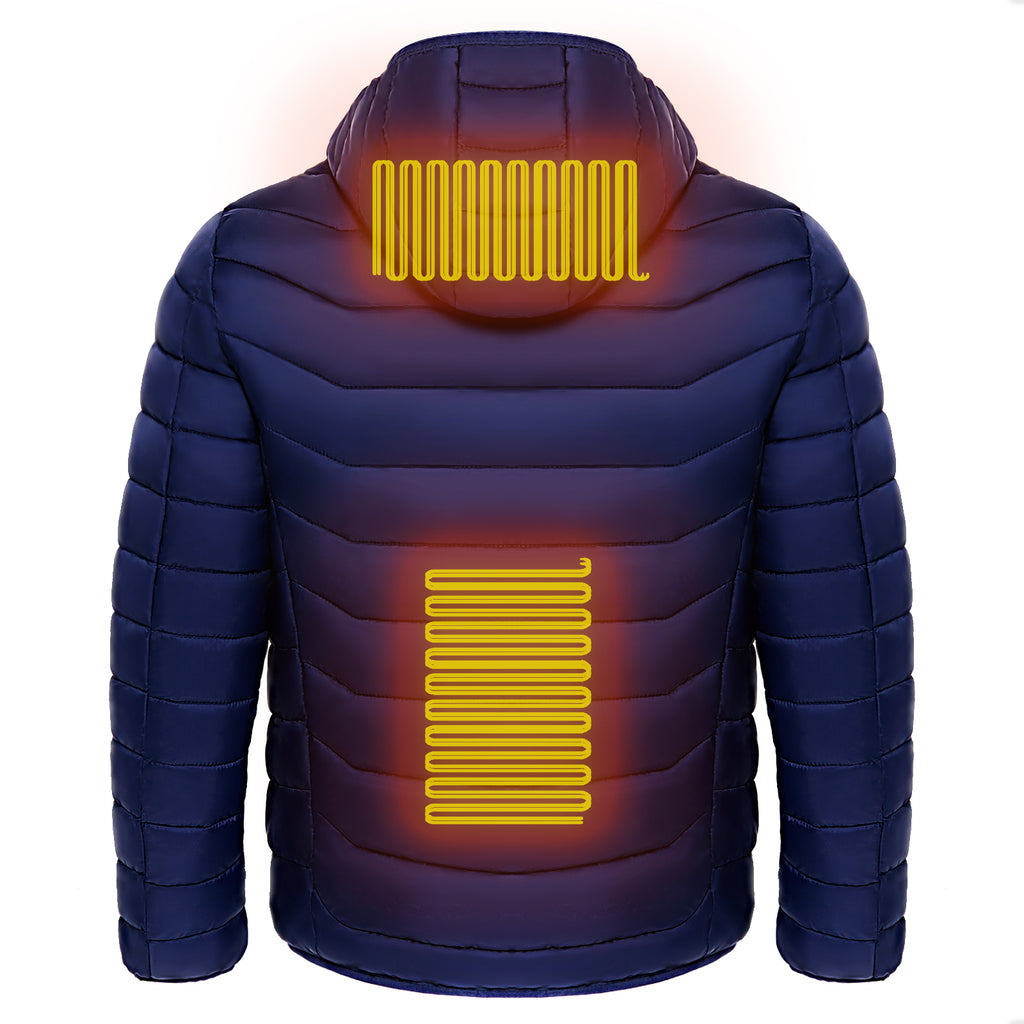 Puffer Jacket Heating Coat Insulated Hood Windbreaker 9Heat Zones