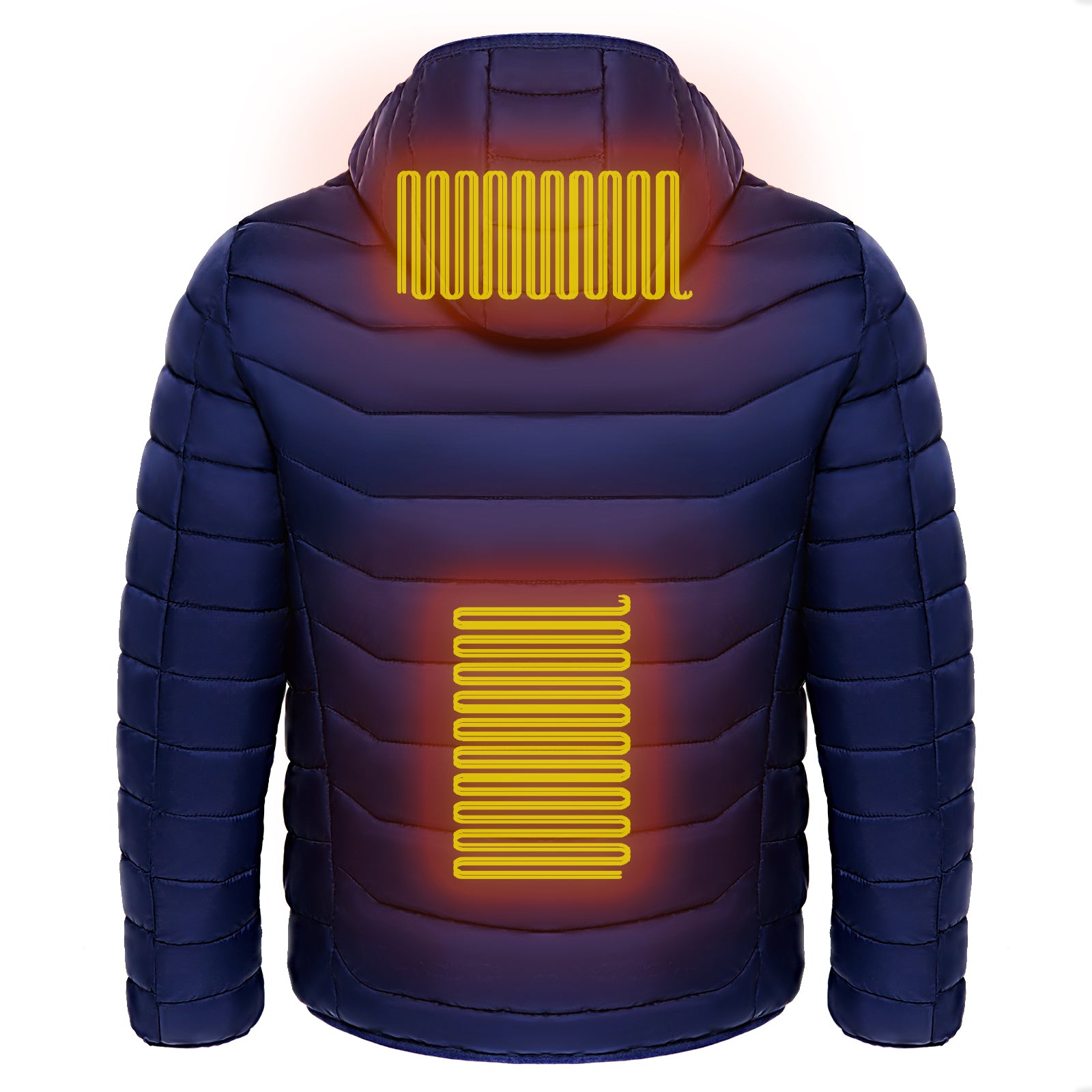 Puffer Jacket Heating Coat Insulated Hood Windbreaker 9Heat Zones