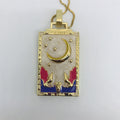 Copper Plated Fashion Retro Oil Painting Pendant Necklace