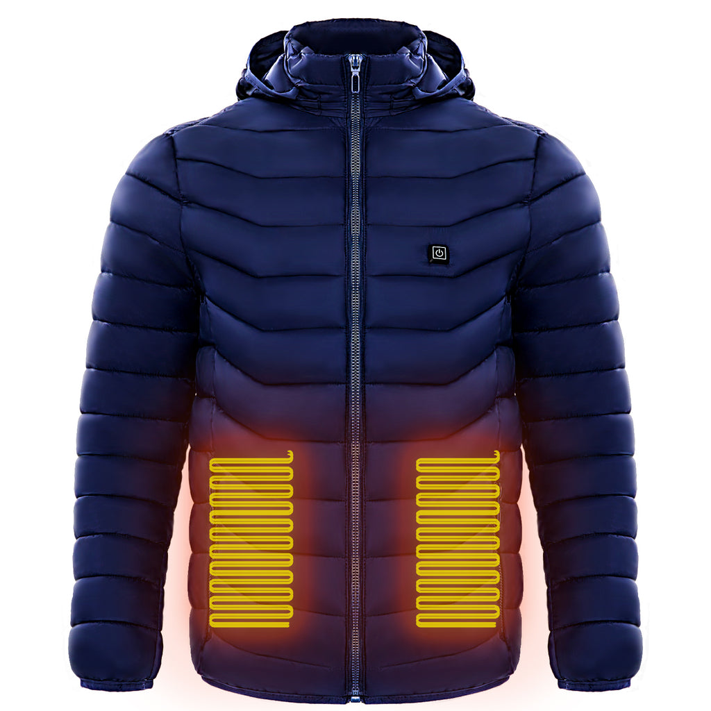 Puffer Jacket Heating Coat Insulated Hood Windbreaker 9Heat Zones
