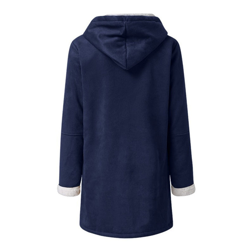 Sherpa Lined Jacket Women Duffle Toggle Coat