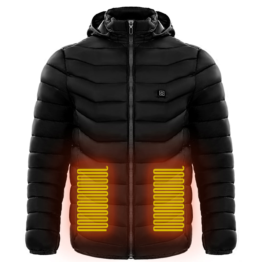 Puffer Jacket Heating Coat Insulated Hood Windbreaker 9Heat Zones