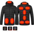 Puffer Jacket Heating Coat Insulated Hood Windbreaker 9Heat Zones