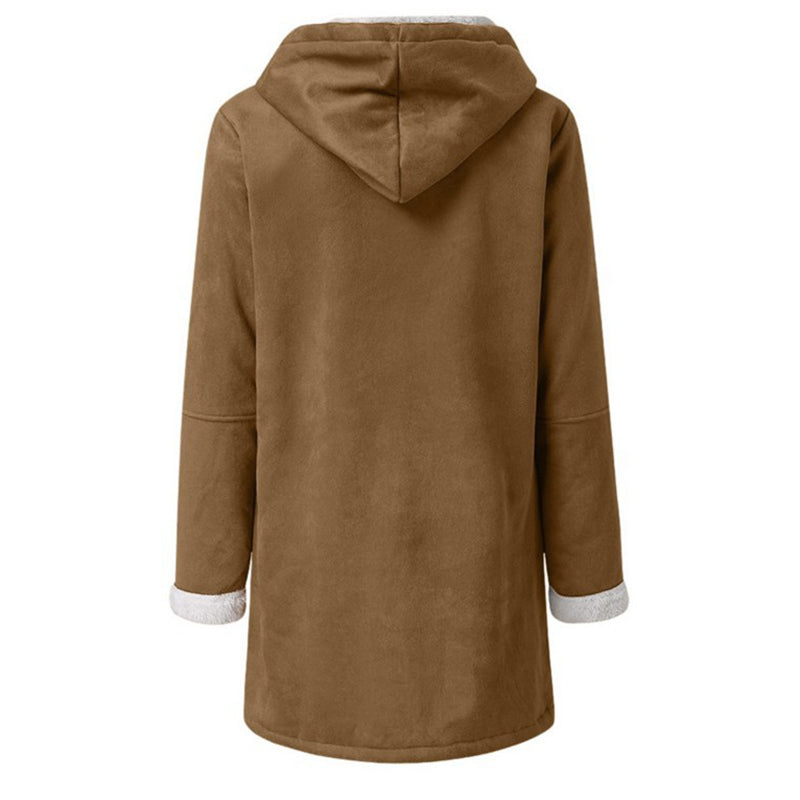Sherpa Lined Jacket Women Duffle Toggle Coat