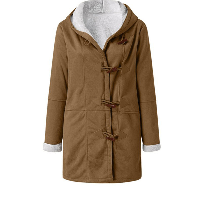 Sherpa Lined Jacket Women Duffle Toggle Coat
