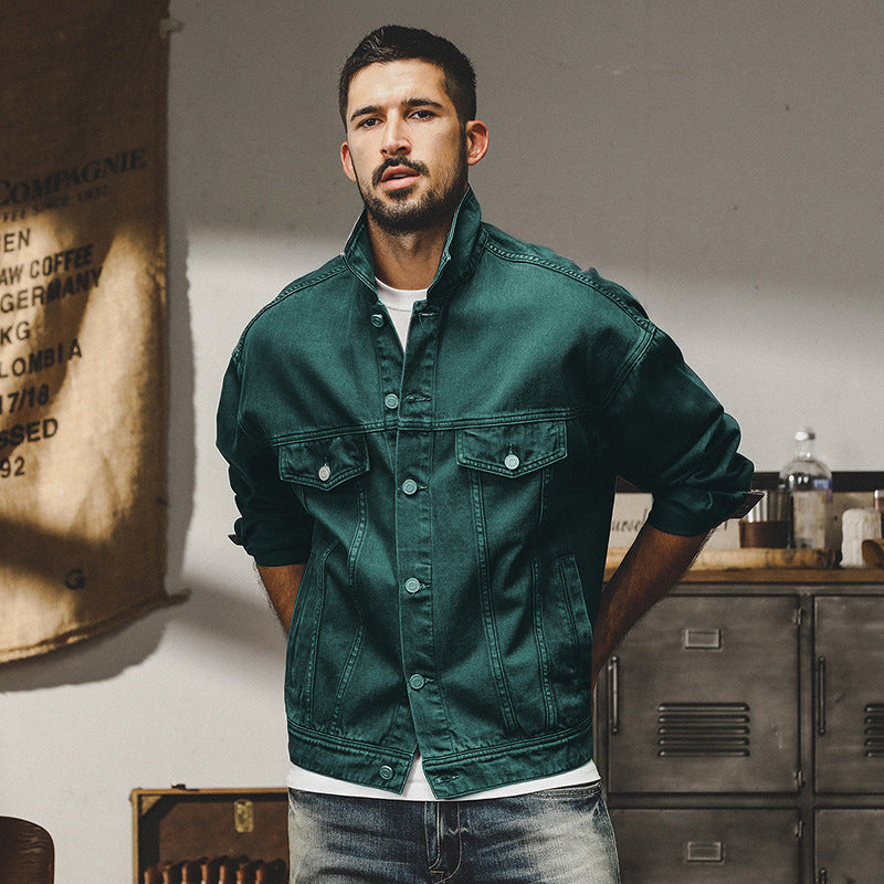 Fashion American Classic Vintage Denim Jacket Men